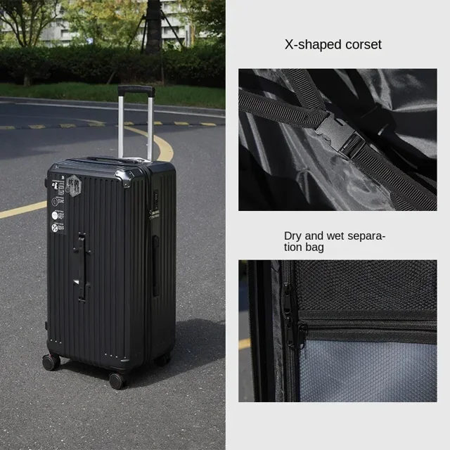 Maleta rectangular de gran tamaño de 20, 30 y 32 pulgadas, maletas para equipaje de 28 pulgadas, cubierta de carrito de viaje con cinco ruedas giratorias