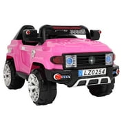 Winado 12V Kids Ride on Truck Toys Off-Road Electric Car Music LED w/ Remote Control Pink