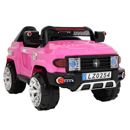 Winado 12V Kids Ride on Truck Toys Off-Road Electric Car Music LED w/ Remote Control Pink