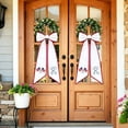 thumbnail image 4 of Deeceymbur Rural Style Patriotic Wreath Sash Stripe Bow Ornament for Home Holiday Decor, 4 of 6