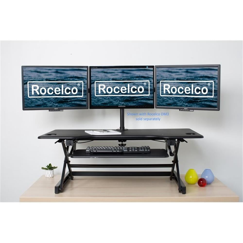 Pemberly Row 46" Large Height Adjustable Standing Desk Converter - Black