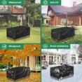thumbnail image 4 of Funda para mesa de jardín, funda rectangular impermeable para muebles de jardín, anti-UV, funda de tela Oxford 420D para mesa, silla, muebles de jardín al aire libre (170 x 94 x 70 cm), 4 of 5