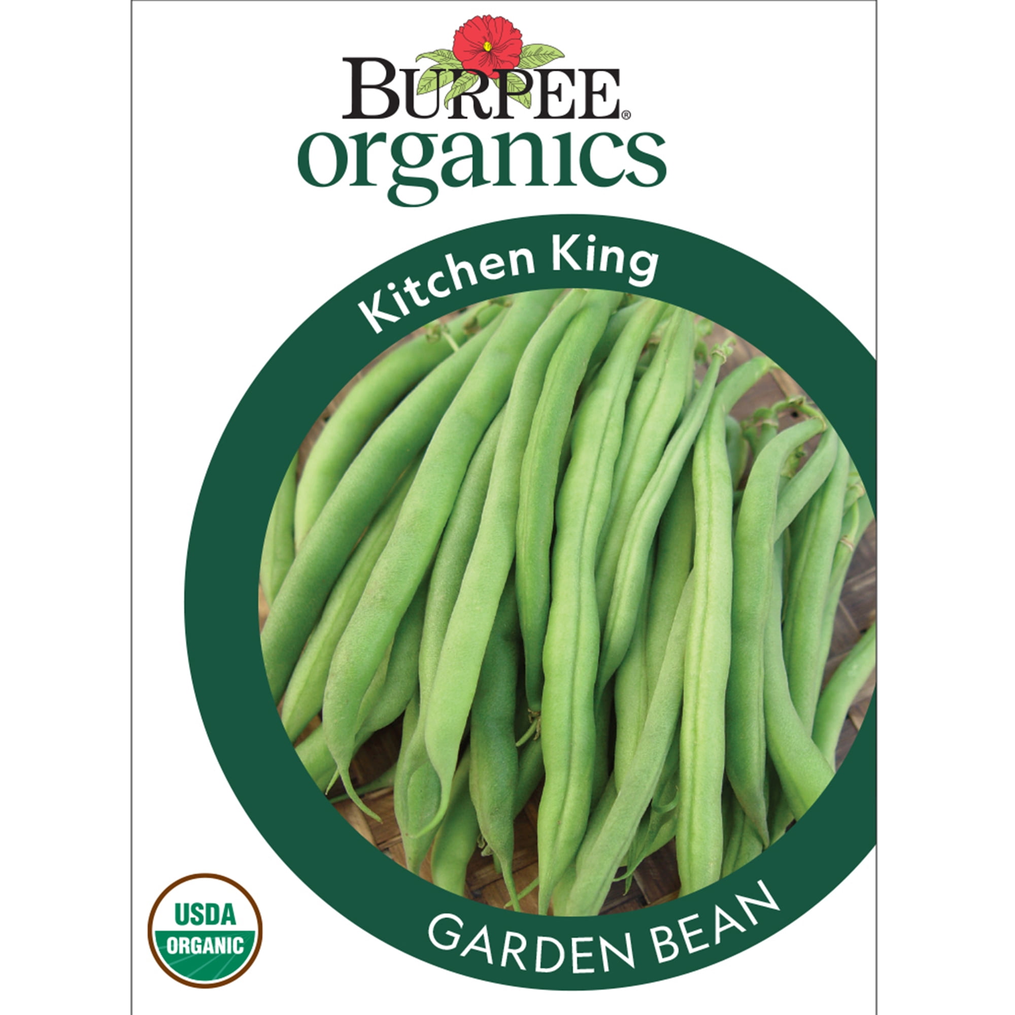 Burpee Organics Kitchen King Garden Bean Seeds NonGMO, Organic