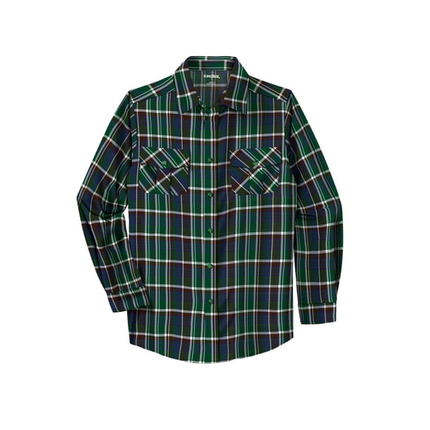 Kingsize KingSize Men's Big & Tall Plaid Flannel Shirt Big 5XL