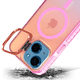 thumbnail image 2 of Funda Case Carcasa Tornasol Color Rosa Con Soporte Premium Para iPhone 15 Compatible Con Magsafe., 2 of 7