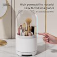 thumbnail image 5 of Organizador de porta brochas de maquillaje Contenedor para brochas de maquillaje giratorio de 360 ​​grados a prueba de polvo con cubierta de acrílico transparente Soportes giratorios para co, 5 of 5