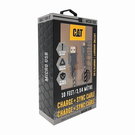 Cat USB Cable,2.0 Specification,10 ft. L,Blk CAT-USB-M