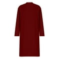 thumbnail image 5 of Tponi Elegant Dresses For Women Fit & Flare Knee Length Crew Neck Tab Long Sleeve Red Plus Size Dresses 3XL, 5 of 5