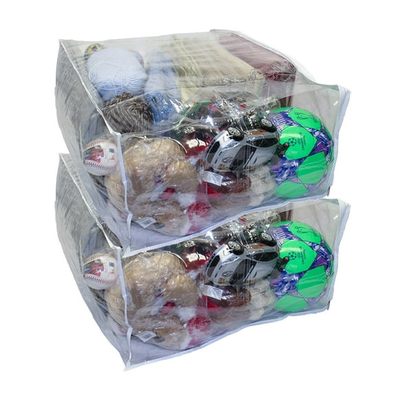 2-Pack Jumbo Heavy Duty Vinyl Zippered Storage Bags (Clear) for Sweaters, Blankets, Comforters, Bedding Sets and Much More! (24" x 20" x 11")