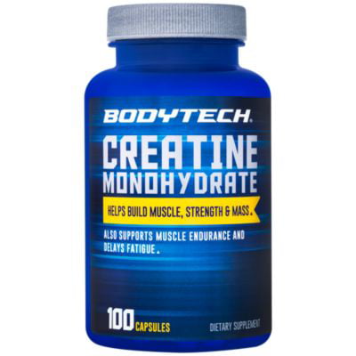 BodyTech 100 Pure Creatine Monohydrate 2250 MG  Supports Muscle Strength  Mass, 33 Servings (100