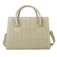 thumbnail image 2 of tejido capacidad superior, de mimbre, s de hombro, para informales, playa, , beige Colco monedero de paja, 2 of 8