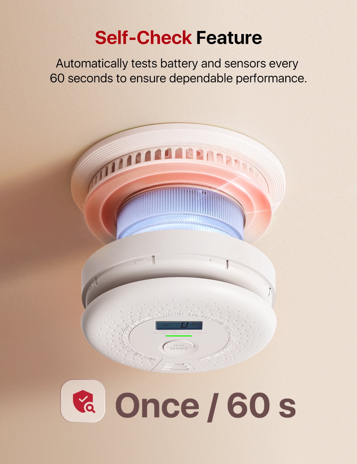 X-Sense Smoke and Carbon Monoxide Alarm Combo, 10 Year Battery