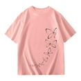 thumbnail image 5 of XQYLOS Oversized T Shirt for Girls Butterflies Print Shirts Short Sleeve Crewneck Tops Kid Casual Loose Fit Tees Blouse Clothes, 5 of 6