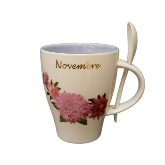Novembre Chrysantheme Cup and Spoon Set