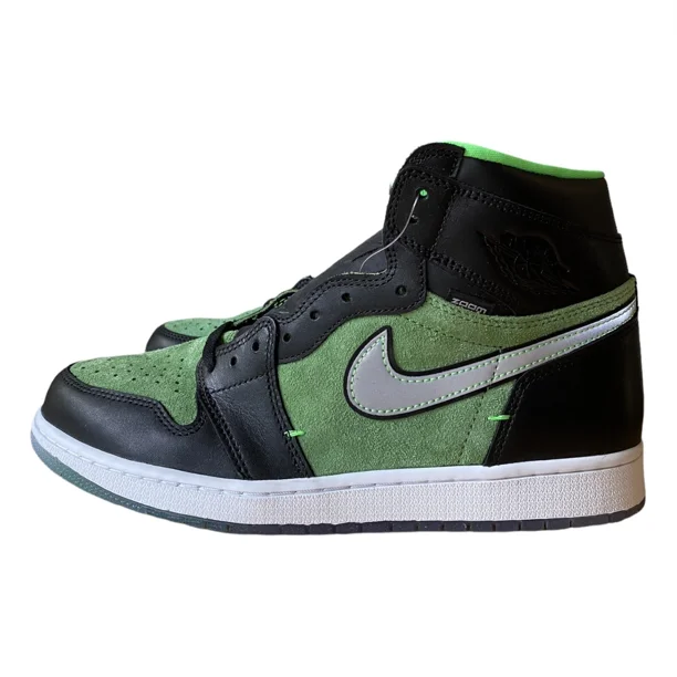 N I-K-E A i r-Jor-dan 1 Zoom 'Zen Green' Black Tomatillo Rage CK6637-002 Men's Size 11