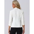 thumbnail image 3 of DARING DIVA Women's Velvet Shawl Lapel Collar Open Front Cardigans M White, 3 of 6