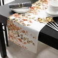 thumbnail image 3 of Orange Botanical Cotton Linen Small Table Runner 13 x 48 inch Watercolor Leaf Fall Thanksgiving Non-slip Rectangular Dining Table Decor for Wedding Party Holiday Dinner, 3 of 8