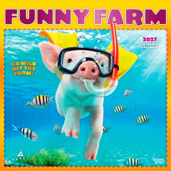 Avanti Funny Farm OFFICIAL | 2027 12x24" (Hanging) Wall Calendar | Plastic-Free