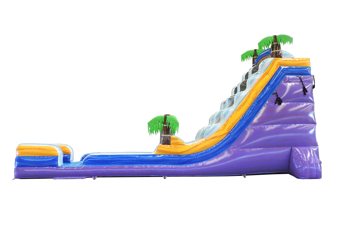 TentandTable Commercial Inflatable Water Slide, Purple Tropical Marble with Blower, 22 ft