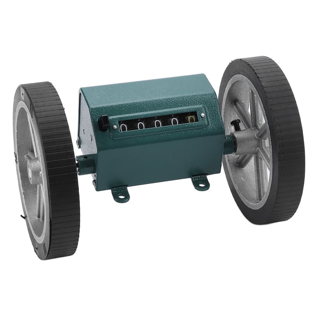 Meter Counter, Rolling Wheel Length Counter 5 Digit Simple Mechanism Stainless Steel Rubber Alloy Green For Plastic Film For Fabric Manufacture