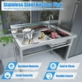 thumbnail image 2 of Wuzstar 1 Compartment Kitchen Sink Freestanding Commercial Kitchen Prep & Utility Sink Food Prep Table, 47.2"x23.6"x31.5", 2 of 11
