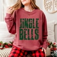 thumbnail image 2 of Jingle Bells Block Distressed - Women's Lightweight Garment Dyed Sweatshirt, 2 of 9