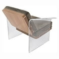 thumbnail image 3 of Float Contemporary Chair in White Mohair Fabric accented by Walnut Wood and Clear Acrylic by LumiSource, 3 of 7