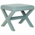 thumbnail image 2 of SAFAVIEH Palmer Transitional Cross Leg Upholstered Ottoman, Sky Blue, 2 of 3