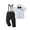 Black, variant on CARETOO Baby Boy Clothes Suits, Toddler Summer Formal Short Shirt+ Bowtie+ Suspender Gentleman Wedding Outfit 18M