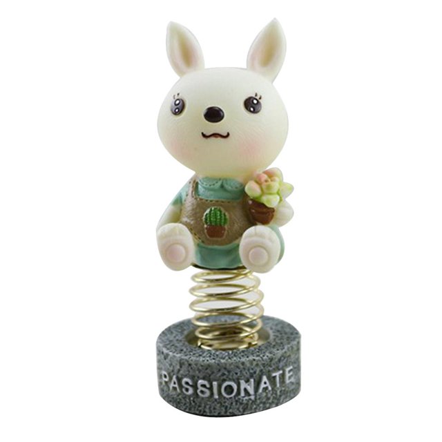 Muñecas de resina con cabeza sacudida Resina Conejo Estatuilla Juguete Primavera Sacudiendo La Cabeza Adornos para El Salpicadero Del Coche Magideal Muñecas de resina con cabeza sacudida