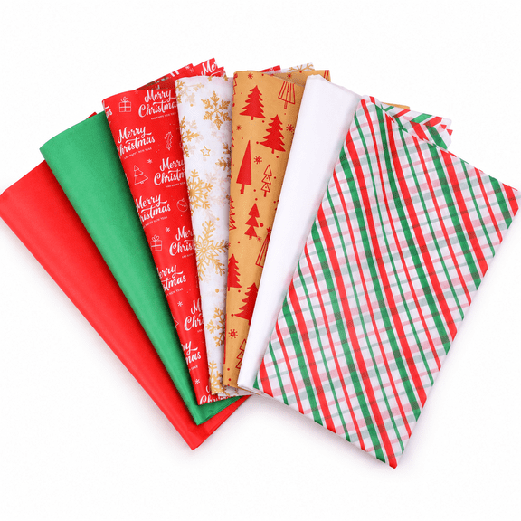 Naler 70 Sheets Christmas Tissue Paper, 19.7"X 19.7" Christmas Wrapping Paper Xmas Tissue Paper for Gift Bags Gift Wrap, DIY Craft Festival Party Decorations