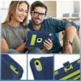thumbnail image 6 of ELEHOLD Rugged Hybrid Case for iPad 10th Gen 10.9" (2022) Three-Layer Full Protection Hidden Kickstand Pencil Holder Shockproof Durable Case for iPad 10th Gen,Navy+Green, 6 of 8