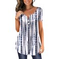 thumbnail image 1 of ICHUANYI Clearance Womens Casual Tops V- Neck Hide Belly Short Sleeve T- Cute Flowy Tunic Blouses(Dark Blue, XXL) ICHUANYI WER2023081013460, 1 of 7