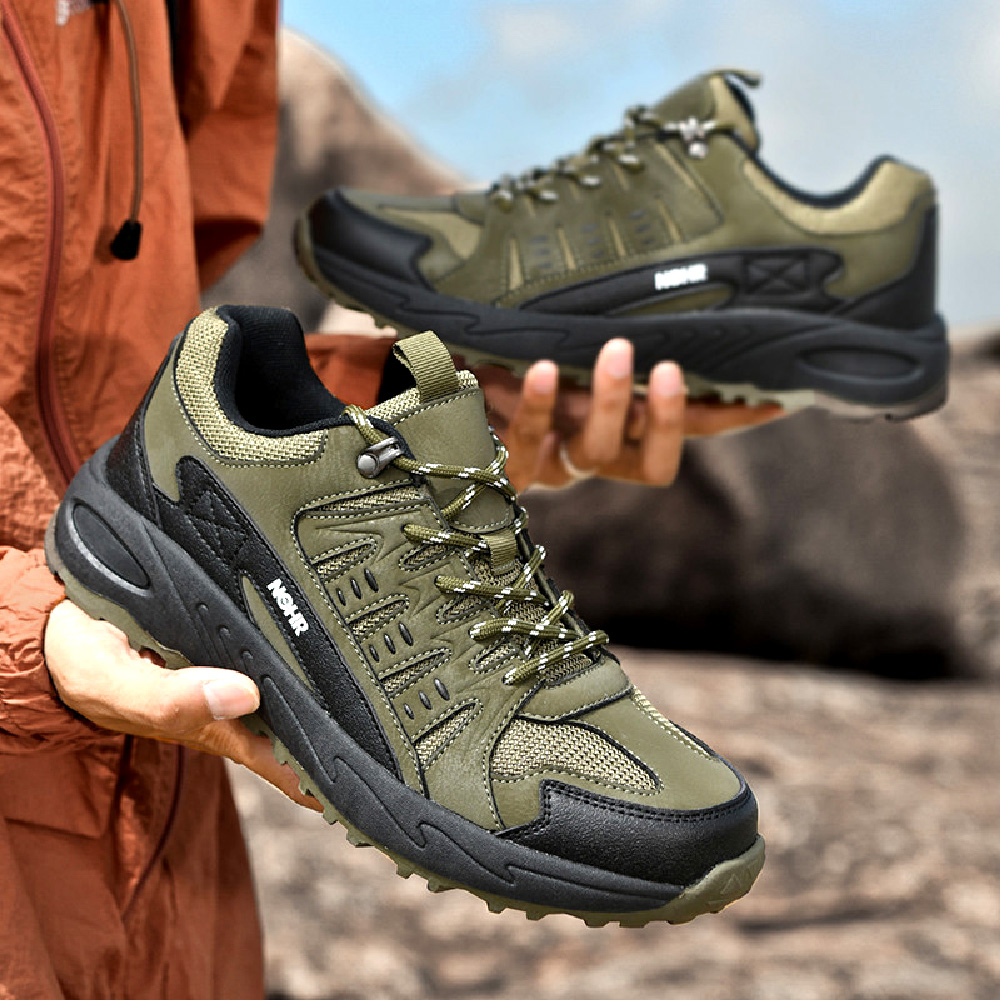 Mens Hiking Shoes Outdoor Lightweight Non-slip Breathable Sneakers Trekking Waterproof Comfortable Off-Road Shoes Green 11.5 US