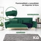thumbnail image 4 of Sofá Cama Reclinable Para 3 Personas Poliéster Tipo Terciopelo Kingshouse verde 5, 4 of 8