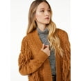thumbnail image 3 of Scoop Women's Fringe Cardigan Sweater with Belt, 3 of 5