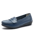 thumbnail image 5 of Miluxas Women's Business Loafers Work Casual Flats Shoes Lightweight Penny Leather Slip On Walking Shoes Dark Blue 7.5(40), 5 of 6