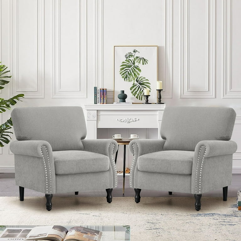 Coolhut Modern Accent Armchair, Upholstered Linen Fabric Chair