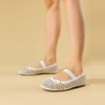 thumbnail image 6 of Women’s Breathable Lightweight Rhinestone Ballet Flats with Delicate Bow and Elastic Strap, 6 of 7