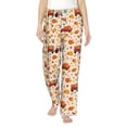 thumbnail image 2 of Lsque Pumpkins On Red Car And Tractor Print Women's Pajama Pants, Lounge Pant - Comfortable Home Wear,Elastic Waistband, Stylish Design-X-Large, 2 of 9