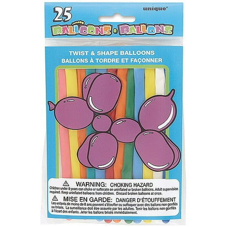 Twist and Shape Animal Balloons, Assorted, 25ct