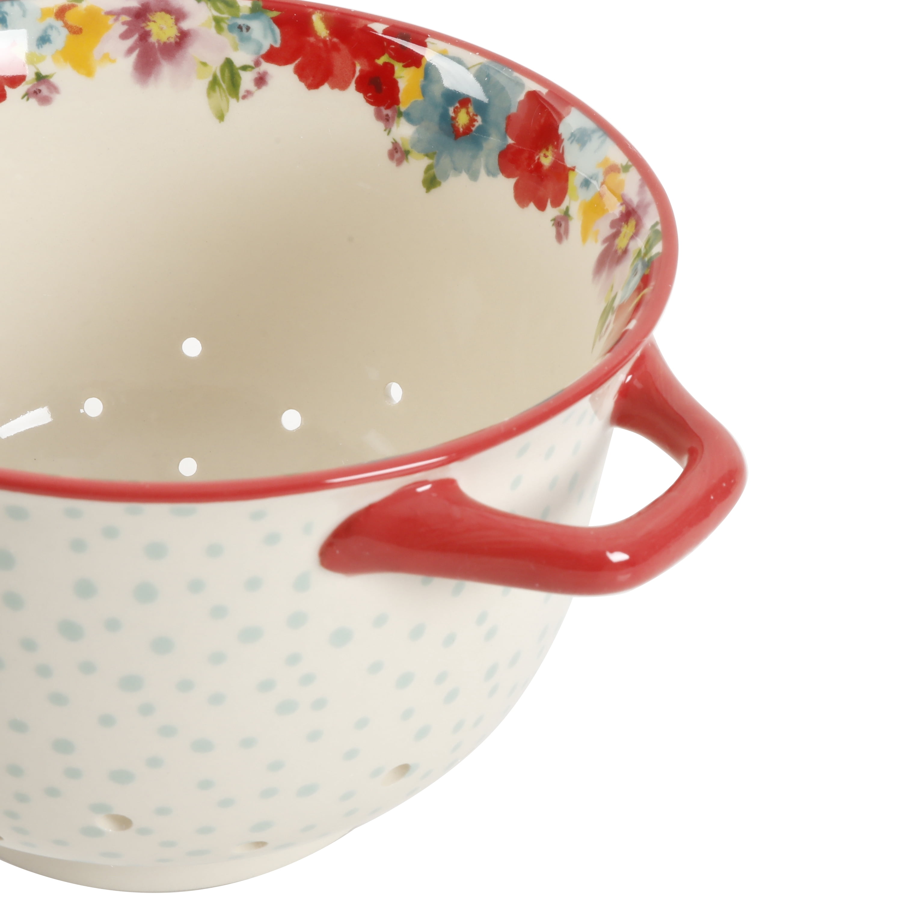 The Pioneer Woman Breezy Blossom 1633 ml Ceramic Colander w/Drip Plate