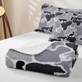 thumbnail image 4 of Manfei Natural Wolves Twin Quilt Set,Retro Camouflage Twin Coverlet Set,Gray,2 Pieces, 4 of 7