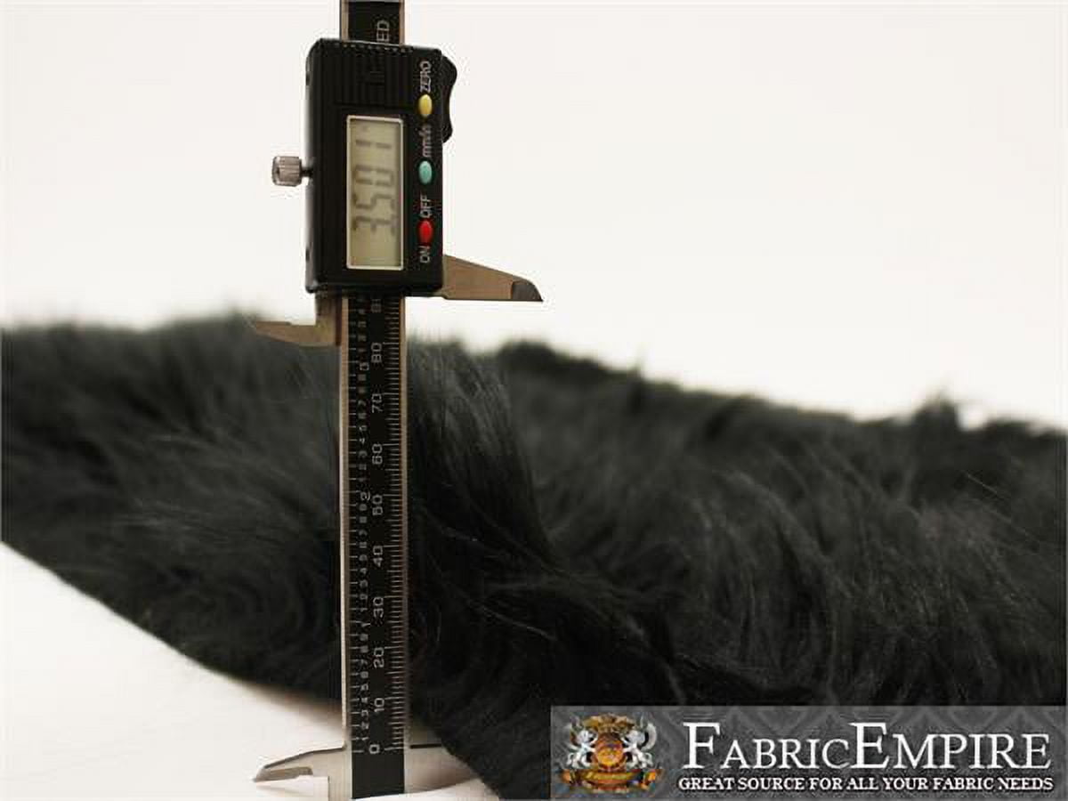 Faux Fur Fabric Long Pile Gorilla BLACK / 60" Wide / Sold by the yard