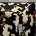 thumbnail image 4 of Bunny Dog Crate Cover, Eastern Concept Pattern with Beige Silhouette Rabbits Holding Flowers, Easy to Use Pet Kennel Cover Small Dogs Puppies Kittens, 7 Sizes, Dark Grey and Multicolor, by Ambesonne, 4 of 6