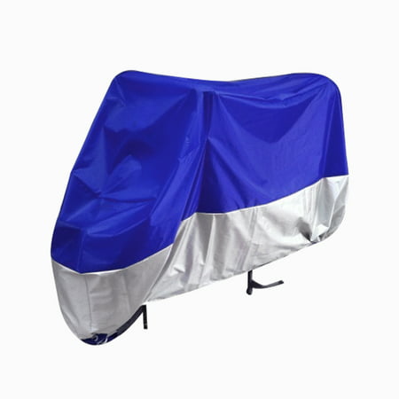 XL 180T Outdoor Anti-UV Motorbike Motorcycle Cover Rain Dust Snow Protective Silver Tone