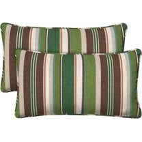 PetFurnishn Outdoor Lumbar Pillow 2-Pack, 22 x 12, Stripe Pine Green Throw Pillows for Patio Furniture