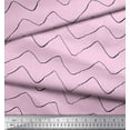 thumbnail image 3 of Soimoi Pink Poly Georgette Fabric Artistic Waves Abstract Print Fabric by Yard 42 Inch Wide, 3 of 3
