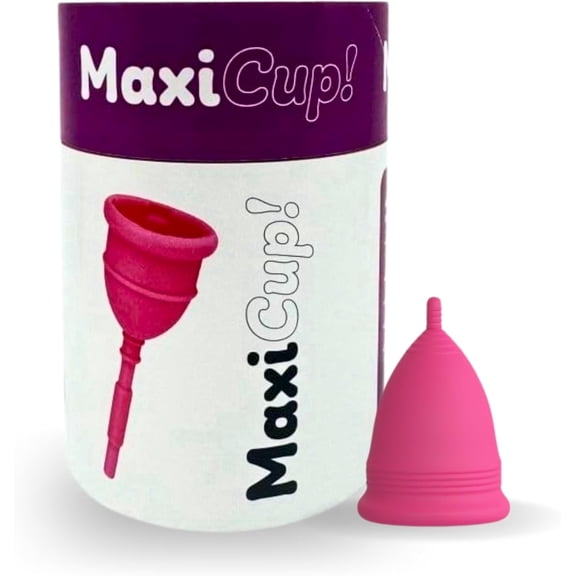 MaxiCup® Reusable Menstrual Cup with Sterilizer Medium Pink Soft Flexible Period Cup Feminine Cup BPA Free Leak Proof 12 Hour Protection Eco Friendly Zero Waste Sustainable Period Care for Women