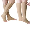 thumbnail image 2 of Venoro Nylon Zipper Compression Socks Support Graduated Stockings Mens Womens 20-30mmHg, 2 of 12